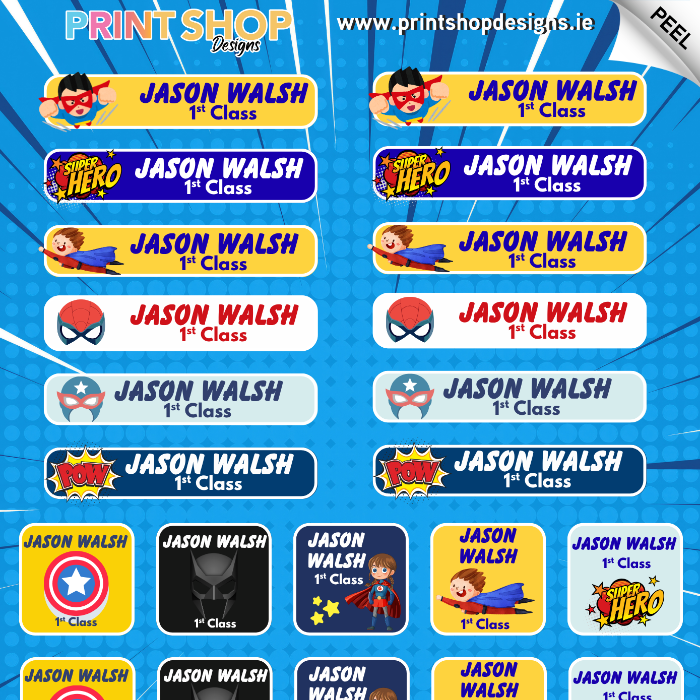 Superhero Sticker Sheet