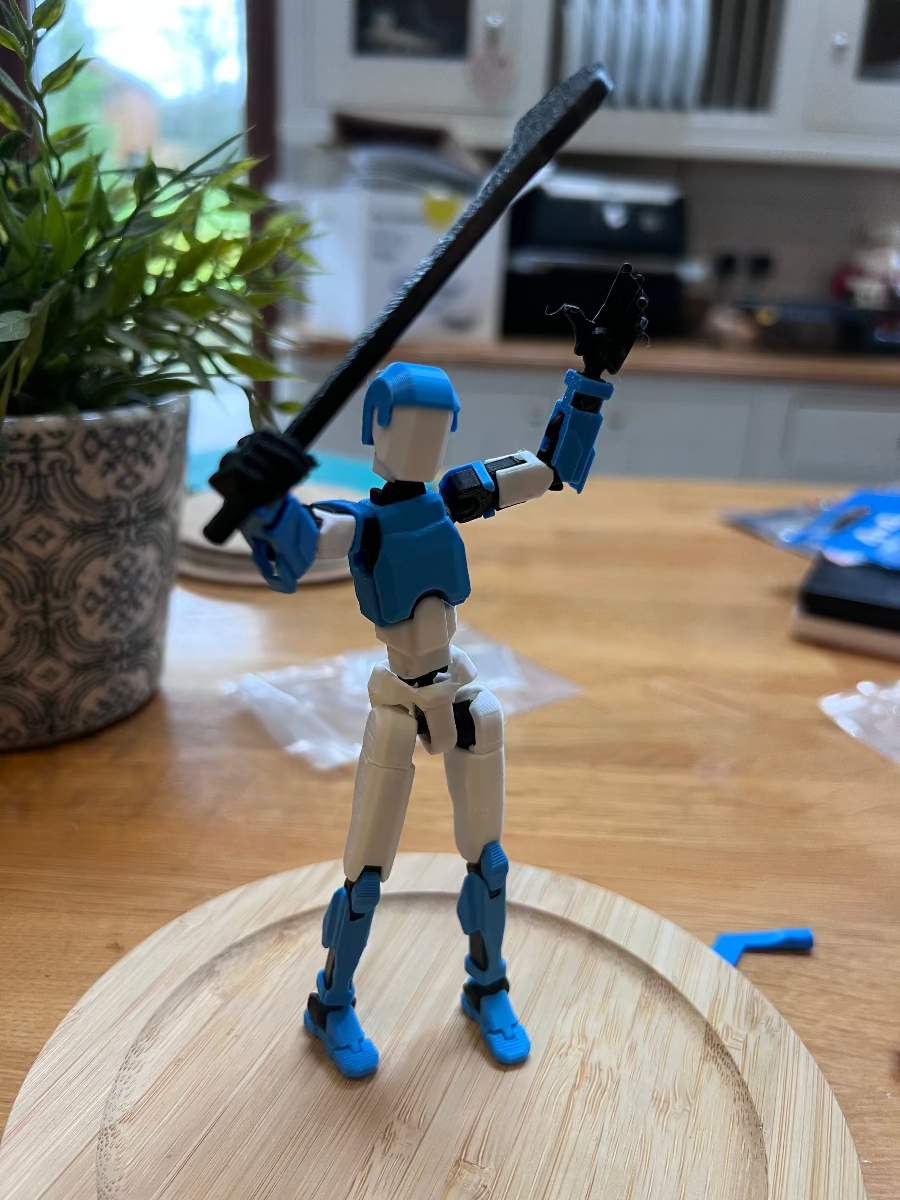 Hurling Action Figure Blue & White
