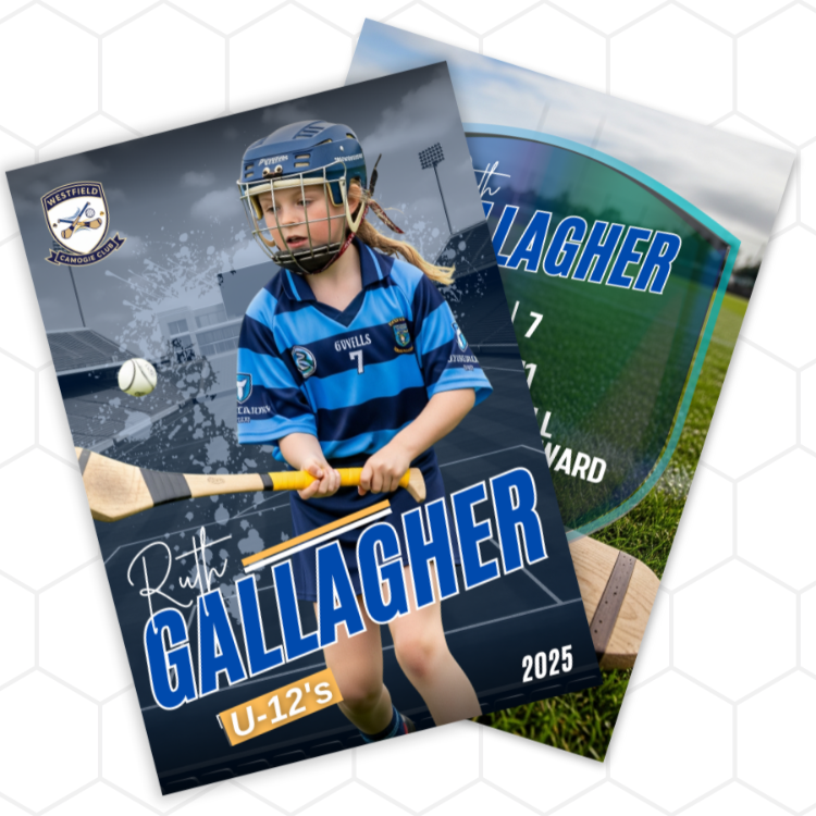 Personalised camogie trading card