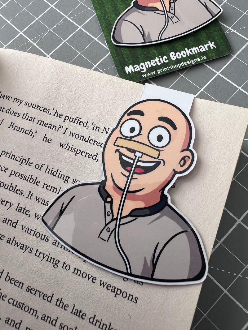 Magnetic bookmark with a cartoon character on a book page