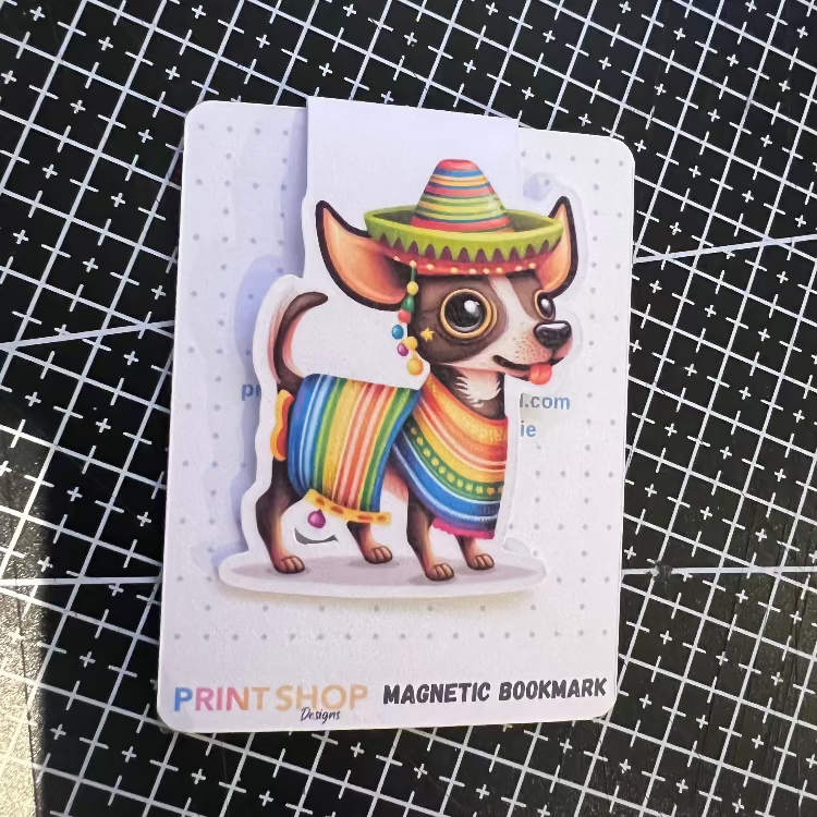 Rainbow Hat Dog | Magnetic Bookmark