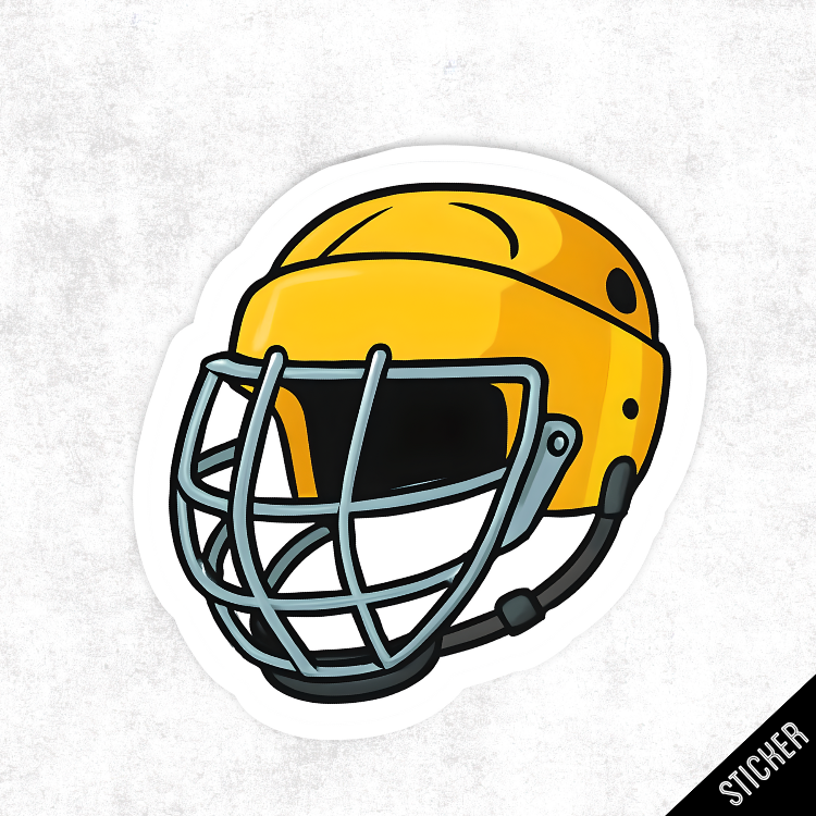 Yellow hurling helmet 