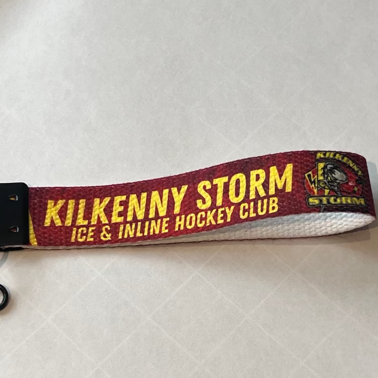 Wristband with 'Kilkenny Storm Ice & Inline Hockey Club' text on a white background