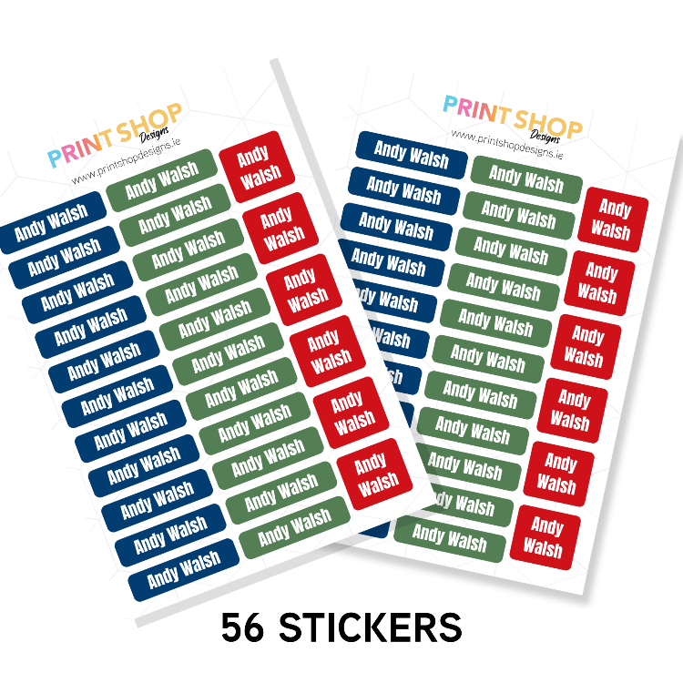Name Sticker Sheets