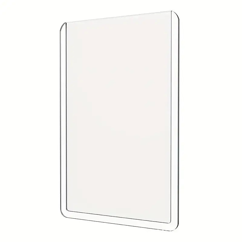 Rectangular mirror with a clear glass surface on a white background