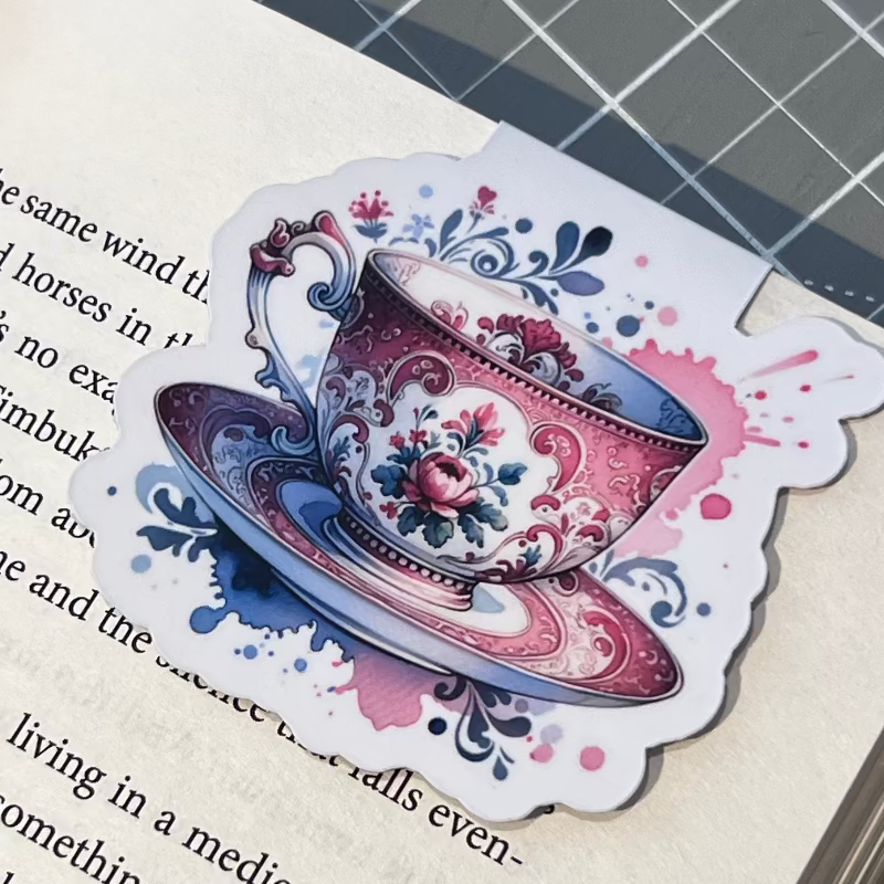 Victorian Tea Cup Magnet Bookmark